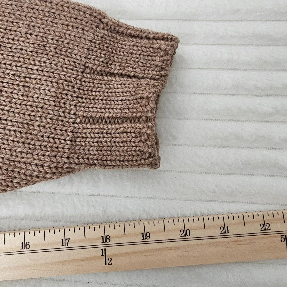 Vintage J.Crew Mens 100% Wool V-Neck Pullover Sweater XL Camel Tan Oarsman